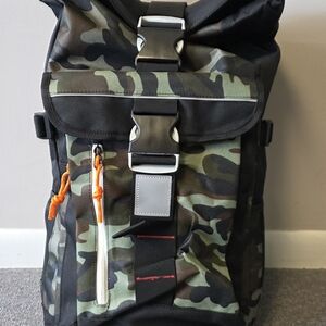 Camouflage Roll-Top Backpack